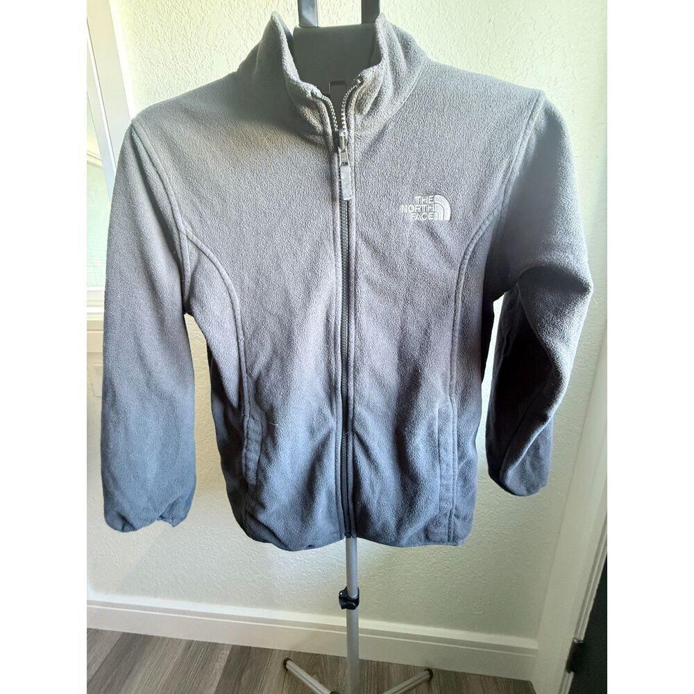 The North Face Boys Polar Fleece Zip Up Jacket Black Winter Warm Size Large